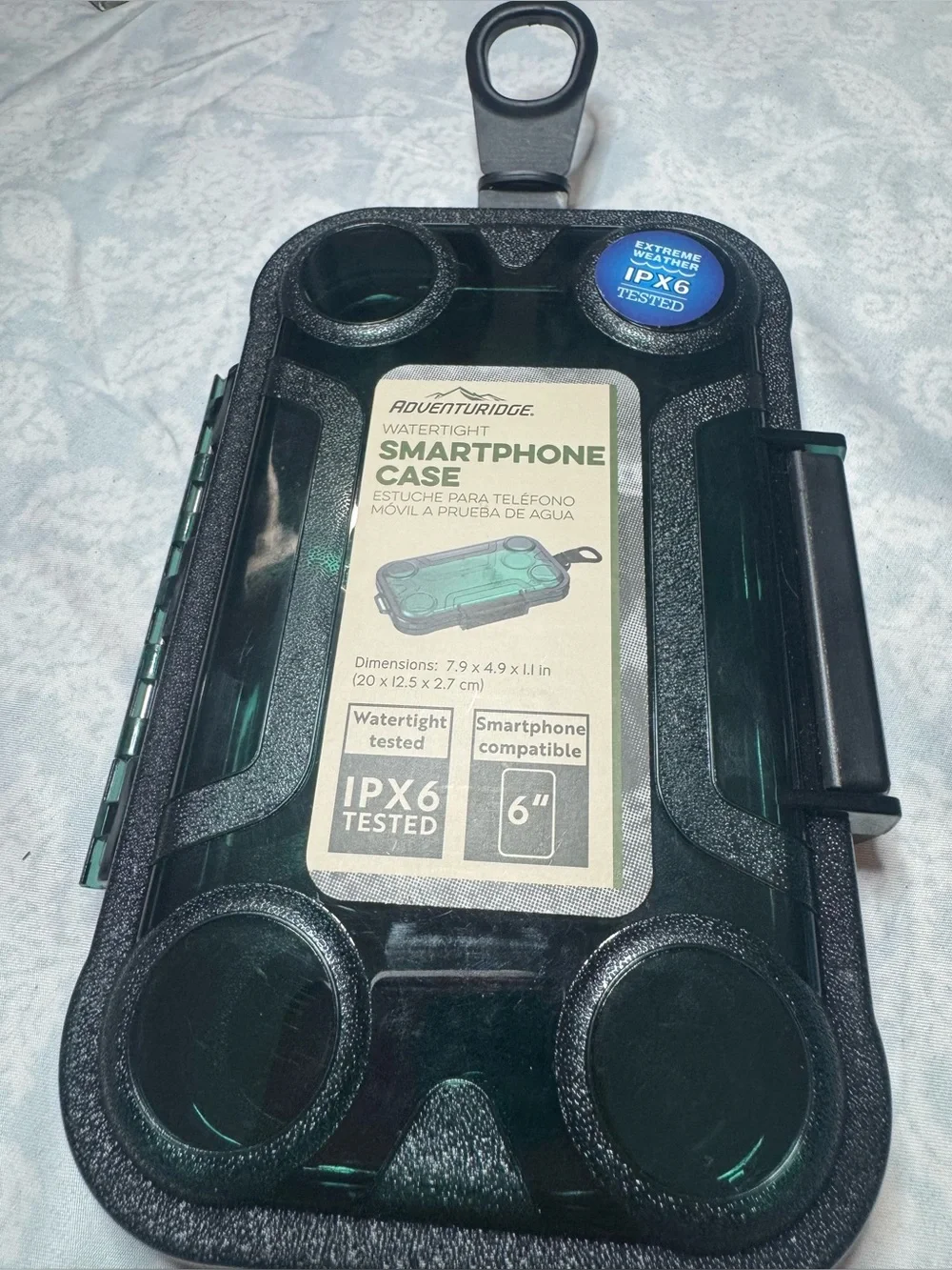 IPX6 Watertight Smartphone Case in Black with Green Tint